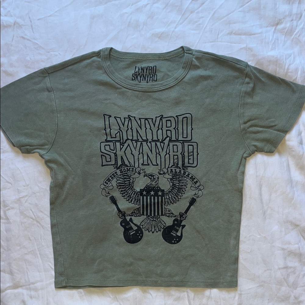 Olive Graphic Crop Top